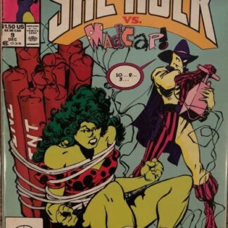 (DAMAGED SPINE AND WATERMARKS) Marvel Comics the Sensational She-Hulk vs. Madcap! #9 Dec 1989 (Damage Spine and Water Spot)