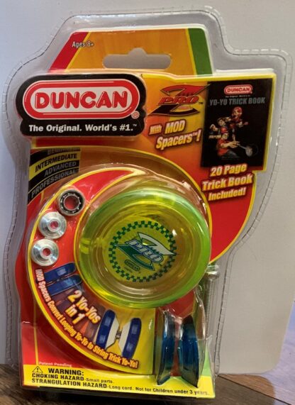 Duncan Pro Z Translucent Neon Green Yo-Yo w/ Mod Spacers and Trick Book