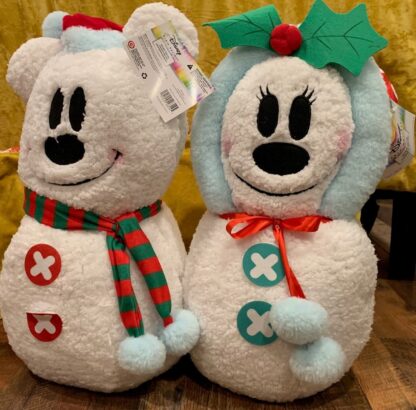 Disney Magic Mickey & Minnie Mouse Greeter Door Porch Holiday Snowman 24”