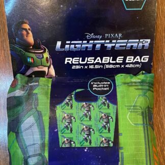 Disney Pixar Lightyear Reusable Grocery Bag 23" x 16.5" Pocket Easy Fold-Up