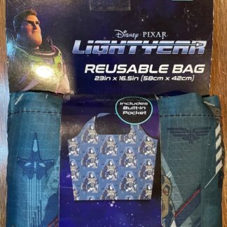 Disney Pixar Lightyear Reusable Grocery Bag 23" x 16.5" Pocket Easy Fold Up