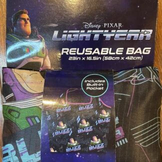 Disney Pixar Lightyear Reusable Grocery Bag 23" x 16.5" Pocket Easy Fold-Up