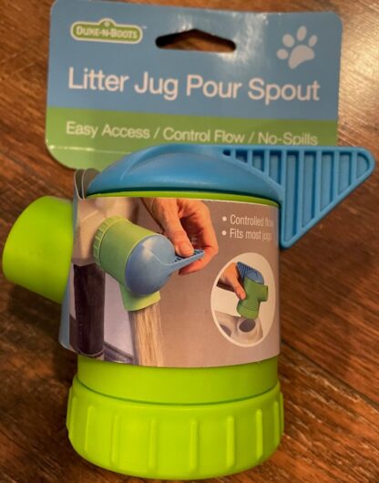 Duke N Boots Easy Pour Litter Jug Pour Spout, Green & Blue