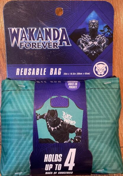Wakanda Forever Reusable Grocery Bag 23" x 16.5" Pocket Easy Fold-Up