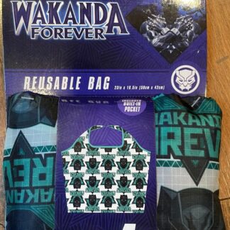 Wakanda Forever Reusable Grocery Bag 23" x 16.5" Pocket Easy Fold-Up