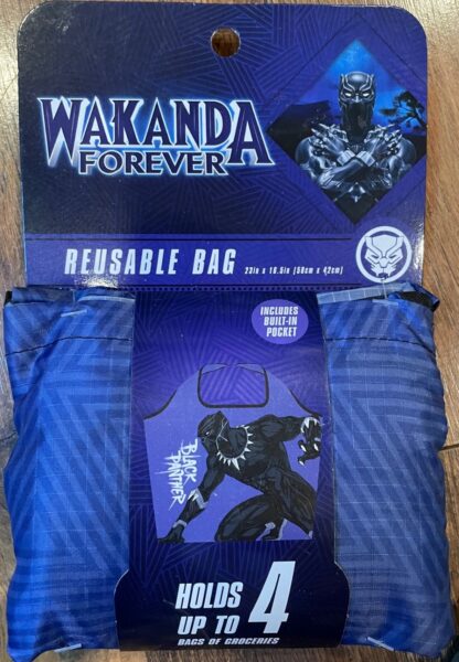 Wakanda Forever Reusable Grocery Bag 23" x 16.5" Pocket Easy Fold-Up